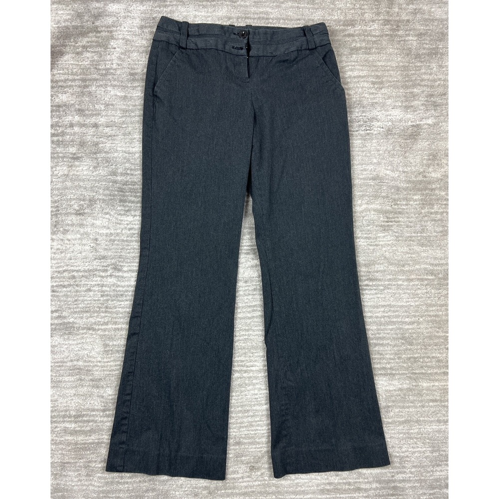 First Option Dress Pants Womens 4 Gray Bootcut Mid Rise Stretch Slant Pocket